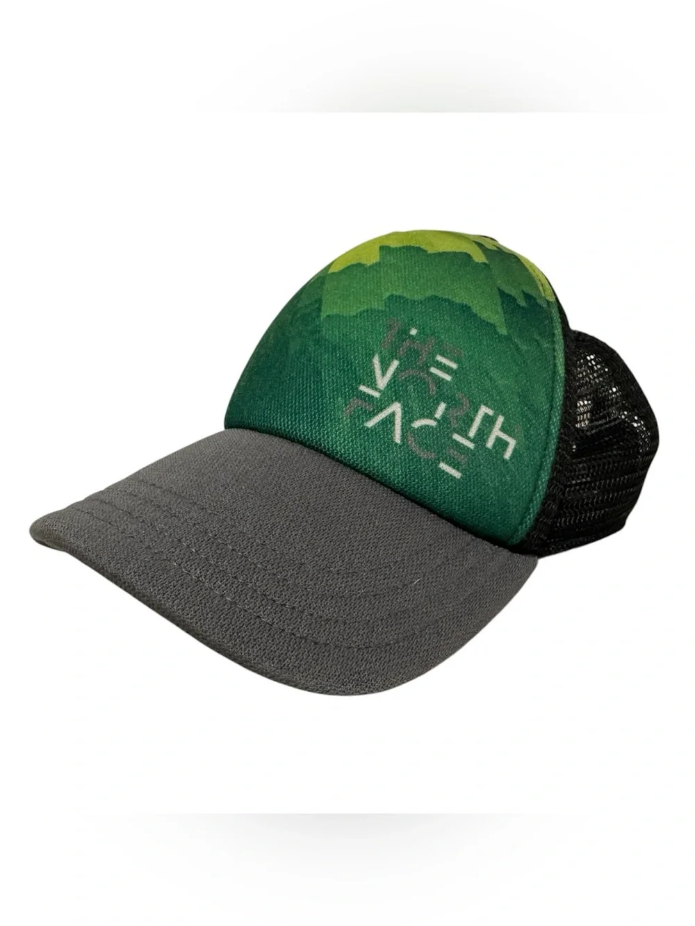 The North Face Mesh Snapback Trucker Hat Green Black Youth Small Outdoor